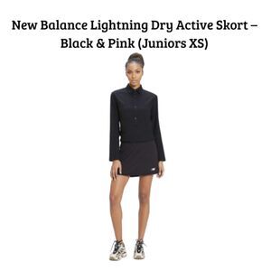 New Balance Black Athletic Skort with Pink Lining – Junior's XS